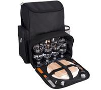 Les Jardins de la Comtesse - Zaino Picnic Escapade - 4 Persone - Nero - Completo di scomparto termico - Piatti solidi e leggeri - Molte tasche - 29 x 15 x 44 cm