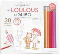 Les Loulous de Guibo: 30 créations à colorier. Coffret avec le livret d'explications, 8 crayons de couleurs, 10 marques-pages, 10 cartes postales, 10 affiches A5