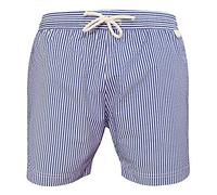 les loulous de la plage - Costume da bagno da uomo classico a righe blu e bianco, blu, 12 Mesi