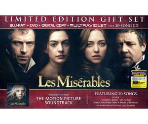 Les Miserables Limited Edition Gift Set with Blu-Ray+DVD+Digital Copy+Ultraviolet Plus 20-Song CD Soundtrack