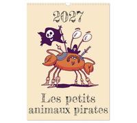 Les petits animaux pirates (Calendrier mural 2027 DIN A3 horizontal), CALVENDO calendrier mensuel: Un équipage composé de drôles de petits pirates animaux