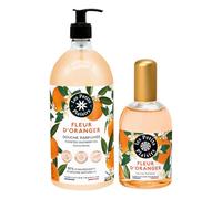 Les Petits Plaisirs - Eau de toilette 110 ml + Gel doccia 1L Fleur d'Oranger - Profumo donna floreale & gel doccia profumato famiglia - Fragranza morbida e soleggiata