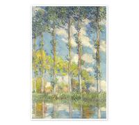 Les Peupliers, 1891 Poster di Claude Monet 70 x 100 cm Blu Quadri Decorazione per pareti