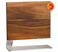 Les Plaisirs du Chef Ceppo magnetico per coltelli, in legno di acacia di alta qualità, con base in acciaio inox, può contenere fino a 8 coltelli in modo sicuro, igienico, antiscivolo, accessorio da