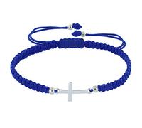 LES POULETTES BIJOUX - Bracciale Argento 925 Croce Collegamento Intrecciato - Classics - Blu