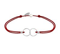 LES POULETTES BIJOUX - Bracciale Collegamento Argento 925 Anelli Tu ed Io - Classics - Rosso