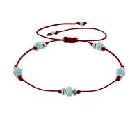 LES POULETTES BIJOUX - Bracciale Collegamento Cinque Perlas Sfaccettatas di Larimar - Rosso