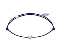 LES POULETTES BIJOUX - Bracciale Collegamento Piccola Perla Argento 925 - Blu Navy