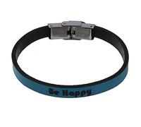 LES POULETTES BIJOUX - Bracciale per Bambini Cuoio Turchese Be Happy