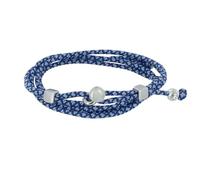 LES POULETTES BIJOUX - Bracciale Uomo Metallo Argentato Cubo Chiusura a Botonne e Collegamento in Paracord - Blu