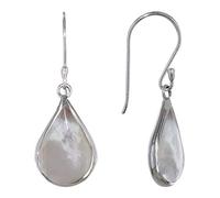 LES POULETTES BIJOUX - Orecchini in Argento 925 Piccola Goccia Madreperla - Bianco