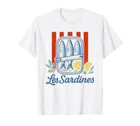 Les Sardines Red Stripes Fisherman Summer Coastal Sardine Maglietta