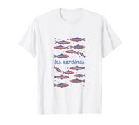Les Sardines Retro Coastal Tinned Fish Seafood Lover Maglietta