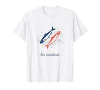 Les Sardines Retro Coastal Tinned Fish Seafood Lover Maglietta