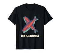 Les Sardines Retro Coastal Tinned Fish Seafood Lover Maglietta