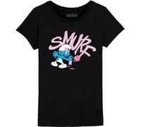 Les Schtroumpfs Gismurfts001 T-Shirt, Nero, 6 Anni Bambine e Ragazze