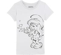 Les Schtroumpfs Gismurfts003 T-Shirt, Bianco, 6 Anni Bambine e Ragazze