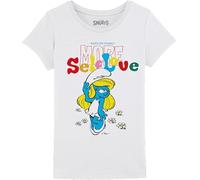 Les Schtroumpfs Gismurfts010 T-Shirt, Bianco, 12 Anni Bambine e Ragazze