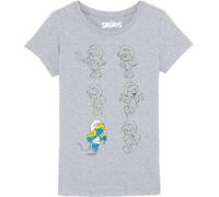 Les Schtroumpfs Gismurfts012 T-Shirt, Grigio Melange, 12 Anni Bambine e Ragazze