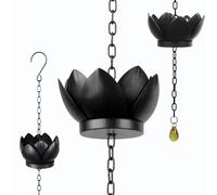 Les-Theresa Catena Pluviale per Grondaia, Catena della Pioggia per Grondaie, Catena per Pioggia Terrazzo, Catena da Pioggia per Grondaia, per Grondaie da Capanno, Scarico Tetti e Decorazioni Giardino