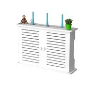 Les-Theresa Scatola Portaoggetti per Router Wifi, Scatola Router Wifi da Parete, Mensola Porta Routers Wifi da Parete, Armadietto per Routers per Cavi TV, Computer (Porta a Doppia Anta)