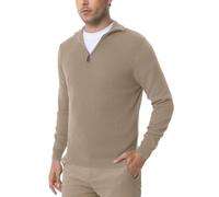 Les umes Pullover Mezza Zip Uomo Pullover Collo Alto Manica Lunga Caldo Pullover Maglia Grigio M