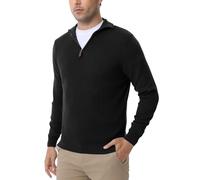 Les umes Pullover Mezza Zip Uomo Pullover Collo Alto Manica Lunga Caldo Pullover Maglia Nero S