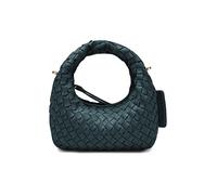 LES VISIONNAIRES Borsa in pelle - Mini Bag GRETA MICRO WEAVE SILKY verde scuro