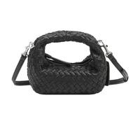 LES VISIONNAIRES Greta Micro weave Borsetta Pelle 20 cm nero