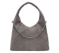 LES VISIONNAIRES Jade Cozy Chain Borsa a spalla Vera Pelle 38 cm grigio