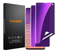 Lesakit 2 Pezzi Privacy Anti Luce Blu Pellicola Protettiva per Samsung Galaxy S10 6.1 Pollici, Anti-Spia TPU Pellicola Protezione, Supporto Impronta Digitale, Compatibile con Cover, No Bolle