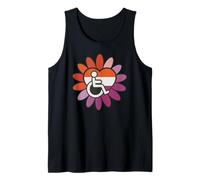 Lesbian Les Pride Disabled Wheelchair Heart Flower Petals Canotta