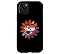 Lesbian Les Pride Disabled Wheelchair Heart Flower Petals Custodia per iPhone 11 Pro