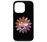 Lesbian Les Pride Disabled Wheelchair Heart Flower Petals Custodia per iPhone 13 Pro