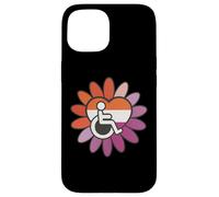 Lesbian Les Pride Disabled Wheelchair Heart Flower Petals Custodia per iPhone 15