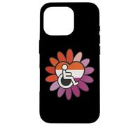 Lesbian Les Pride Disabled Wheelchair Heart Flower Petals Custodia per iPhone 16 Pro