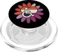 Lesbian Les Pride Disabled Wheelchair Heart Flower Petals PopSockets PopGrip per MagSafe