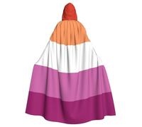 Lesbian-Love-Pride-Flag - Mantello con cappuccio da strega, costume di Halloween con cappuccio