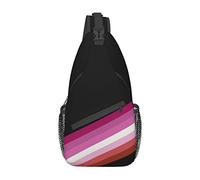 Lesbian Pride Flag LGBTQ Sling Bag Hiking Daypack Crossbody Shoulder Backpack Travel Chest Pack for Men Women