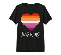 Lesbian Pride Flag Love Vince la Bandiera lesbica Maglietta Premium