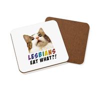 Lesbians Eat What Sottobicchiere Gay Valentines Ragazza Gatto Scherzo Divertente