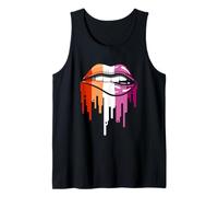 Lesbiche Labbra LGBTQ Bandiera Orgoglio Lesbiche Bandiera Lesbica Labbro Morso Canotta