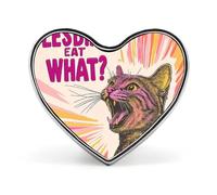 Lesbiche Mangiano Cosa Gatto Spilla a Forma di Cuore Distintivo in Metallo Spilla da Risvolto Giacca Cappello Borsa Accessori