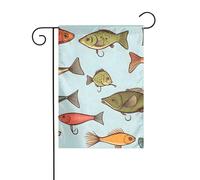 L'esca da pesca YYHWHJDE Picture dimensioni precise di questa bandiera da giardino è di 30,5 x 45,7 cm, che è un rapporto dorato accuratamente progettato. Si adatta perfettamente alla stragrande