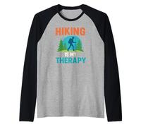 L'escursionismo è la mia Terapia Hiker Woods Trees Maglia con Maniche Raglan