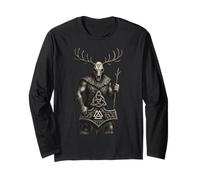 Leshy Valknut Triquetra Hammer Norreno Pagano Mito Arte Slava Maglia a Manica