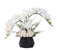 LESING Fiori artificiali di Ochid finte orchidee con vaso di fiori artificiali per la decorazione della casa (stile 2, vaso nero)