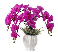 LESING Fiori Artificiali, Orchidea Finta in Vaso Bianco per Decorazione Domestica e Interna (Stile 4)