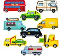 Lesonwo 9 toppe termoadesive per auto, taxi, autobus a due piani, da cucire o applicare con ferro da stiro, toppe ricamate per borse, jeans, giacche, cappelli