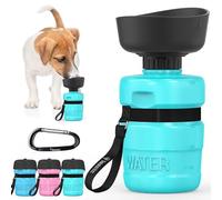 lesotc 520ml Borraccia per Cani Portatile, Borraccia Cane Portatile, con Ciotola per l'acqua Pieghevole, in Silicone, Adatto per Attività All'Aperto, Viaggi, Passeggiate, Campeggio（Azzurro Chiaro）